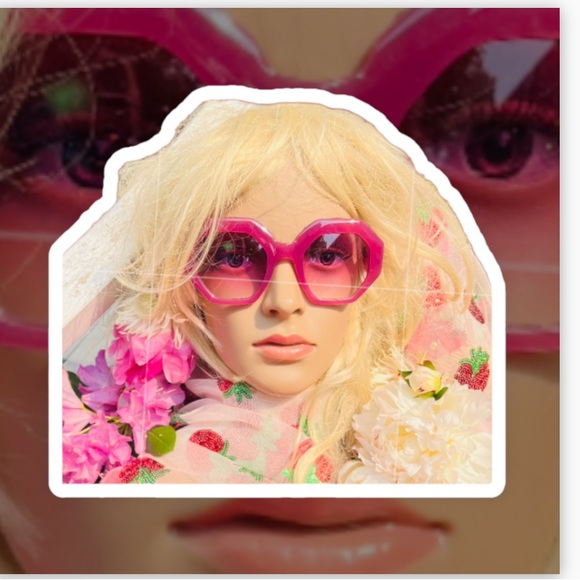 Pink Hexagonal Sunglasses - Picture 1 of 3